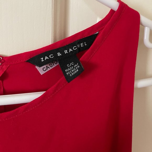 Zac & Rachel Flowy Red Sleeveless Top Size Small - Picture 3 of 4